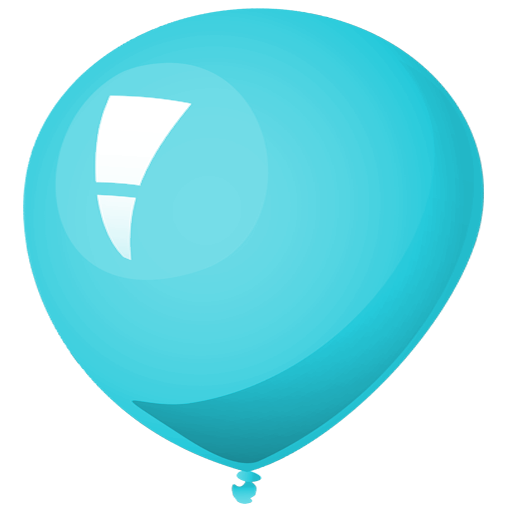 Balon Avcıları oyununda kullanılan renkli matematik balonları - Mavi balon örneği